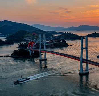 三千浦大橋と泗川海ケーブルカー